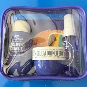 Sol de Janeiro Delicia Drench Shower Oil and Body Cream Set - Blue and White